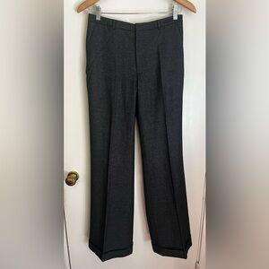 Banana Republic Charcoal Wide Leg Wool Blend Slacks